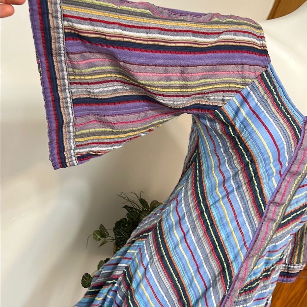 Rising International Striped Asymmetrical Dress in Purple and Blue - Picture 4 of 14
